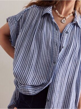 We The Free Sun Beams Indigo Shirt - size m